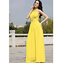 A-line High Neck Floor-length Sleeveless Chiffon Quick Delivery Dress (OFGH0318)