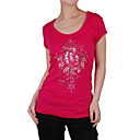 mangas cortas, escote redondo uñas cuentas Women's T-shirts (4201bc007-0813)