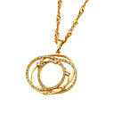 18K Gold Plated CZ Cubic Zirconia Necklace (0292-00122-18)