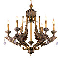 kristal 6-licht Iron Eagle gekenmerkt kroonluchter (0835-m7640-6)