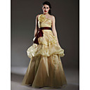 A-line Strapless Floor-length Satin Organza Prom/ Evening Dress (WGY0134)