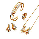 18K Gold Plated CZ Cubic Zirconia Jewelry Set (0292-00107-21)