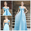 A-line One Shoulder Floor-length Sleeveless Chiffon Quick Delivery/ Evening Dress (OFGC412)