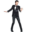 Single-Breasted 2 Button Side-vented Peak Lapel Wool Groom Wear/ Tuxedo/ Men's Suit Jacket and Pants(PMLFXZ0013)