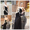 Sheath / Column Strapless Floor-length Sleeveless Chiffon Quick Delivery/ Evening Dress (OFGC393)