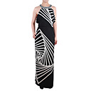 vestido sin mangas patrones geométricos / maxi vestidos / trajes de las mujeres (1801bd015-0736)