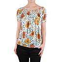 elastico breve giro maniche scollatura stampato le magliette / t-shirt donna (8502bd011-0736)