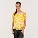 100% seta giallo zebra pattern maniche corte donna cime (4202bc102-0736)