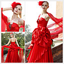 Ballkleid Spaghettiträgern Gericht Züge ärmellose Satin schnelle Lieferung / prom dress (ofgc415)