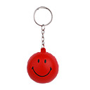 Big Smile Face Ball Style Keychain with Soft Plastic Material-Red