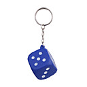 Dice Style Keychain with Soft Plastic Materia-Blue
