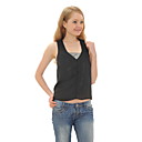 seta / maglia plissettato tasti frontali / canotte donna (FF-8503be005-0736)