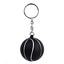 Black Ball Style Keychain with Soft Plastic Materiall