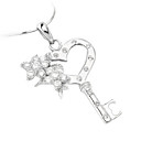 Beautiful 925 Sterling Silver With CZ Cubic Zirconia Platinum Plated Pendant (0388-D25869)