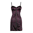 patrones del leopardo cremalleras frente spaghetti correas camisola vestido de escote / vestidos de mujer (ff-1802bf006-0736)