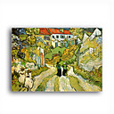 Stretched Canvas Handmade Stairway at Auvers Painting by Vincent Van Gogh  0192-YCF103194