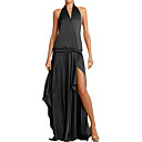 una línea de vestidos halter superpuesto irregulares diseño dobladillo / vestidos de mujer (ff-1801bf017-0851)