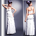 a-line Spaghettiträgern bodenlangen ärmellose elastischem Satin Chiffon Kleid schnelle Lieferung (ofgh470)