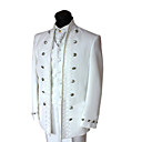 Double-Breasted 16 Button Non-vented Mandarin Lapel Wool Groom Wear/ Tuxedo/ Men's Suit Jacket and Pants (PMLFXZ0100)