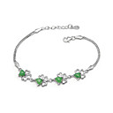 mooie 925 sterling zilver / jade decoratie geplatineerd armband (0801-ht071)