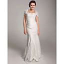 Trumpet / Mermaid Floor-length Lace Wedding Dress With Wrap