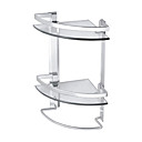 Bathroom Accessories Triangular Double Glass Shelf With Tower Bar(1041-LES0254)