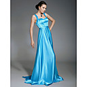 Elastic Woven Satin A-line Straps Sweep Train Evening Dress inspired by Vanessa Williams at Emmy Award
