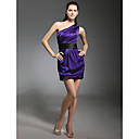 Elastic Silk Like Satin Sheath/Column One Shoulder Short/Mini Cocktail Dress