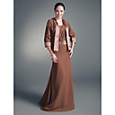 Sheath/ Column Square Floor-length Chiffon Mother of the Bride Dress With A Wrap