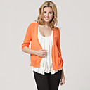 100% algodão / mangas meia laranja bolsos costura decote design v / mulheres cardigans (ss-b-bj1058011)