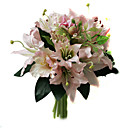 Elegant Silk Lily With Chiffon Decoration Round Wedding Bouquet/ Bridal Bouquet