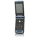 JC-V10 Dual Card Dual Screen Dual Camera Flashlight TV Metal Cover Flip Cell Phone Black (2GB TF Card)
