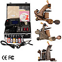 Top-Qualität Damaskus Hand-, die 3 Tattoo-Maschinen-Kit mit überlegener führte Stromversorgung (ly191)