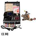 Top-Qualität Damaskus handgefertigten 1 Tattoo Maschinen-Kit mit überlegener führte Stromversorgung (ly128)