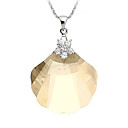 Shining Crystal And 925 Sterling Silver With Platinum Plated Pendant (0801-HT181-182)