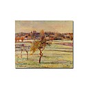 Stretched Handmade White Forst at Eragny painting by Camille Pissarro (0192-YCF103954)