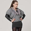 Gray Fox Fur Fable Short Sleeve Short Style Sweater / Women's Sweaters (FF-C-BK0736033)