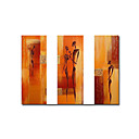 Hand-painted Abstract Oil Painting with Stretched Frame - Set of 3