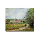 Stretched Handmade View of Eragny 1 Painting  by Camille Pissarro (0192-YCF103947)