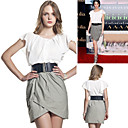 Irregular Frills Pleated Short Sleeves Round Neckline Dress / Inspired by FASHION IDOLS Style / Women's Dresses (FF-A-BH0853008)