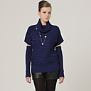 Blue Rib Trim Cowl Neck Sweater With Cuffs / Women' Sweaters (FF-B-0736733)