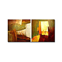 Stretched 2-pc Handmade Abstract Painting Set (0192-YCF103786)