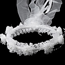  schitterende satijnen / kant met imitatie parel bruiloft bloem meisje headwreath