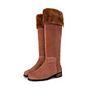 tomaia in pelle scamosciata di alta qualità a basso boot con tacchi di scarpe moda lana imitaion (0.985-H005)