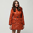orange poils de lapin collier manches longues avec un manteau de ceinture / outerwears femmes (ff-a-bk0997012)