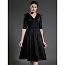 A-line V-neck Knee-length Taffeta  Mother of the Bride Dress