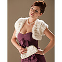 Short Sleeves Rabbit Fur Special Occasion Jacket/ Wrap