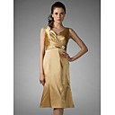 Sheath/ Column V-neck Knee-length Charmeuse Bridesmaid/ Wedding Party Dress