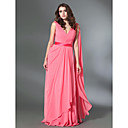 Chiffon Sheath/Column V-neck Floor-length Evening Dress inspired by Rebecca Hall Violante Placido