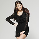 Mental Chain Decorated Layered Ruffles Long Sleeves Dress / Women's Dresses (FF-D-CA1271005)